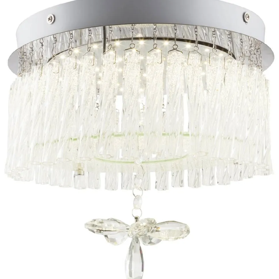 LED-kattovalaisin Globo Mathilda Ø28cm 12W kromi