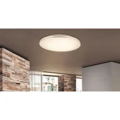 LED-kattovalaisin Globo Pierre Ø47 cm valkoinen