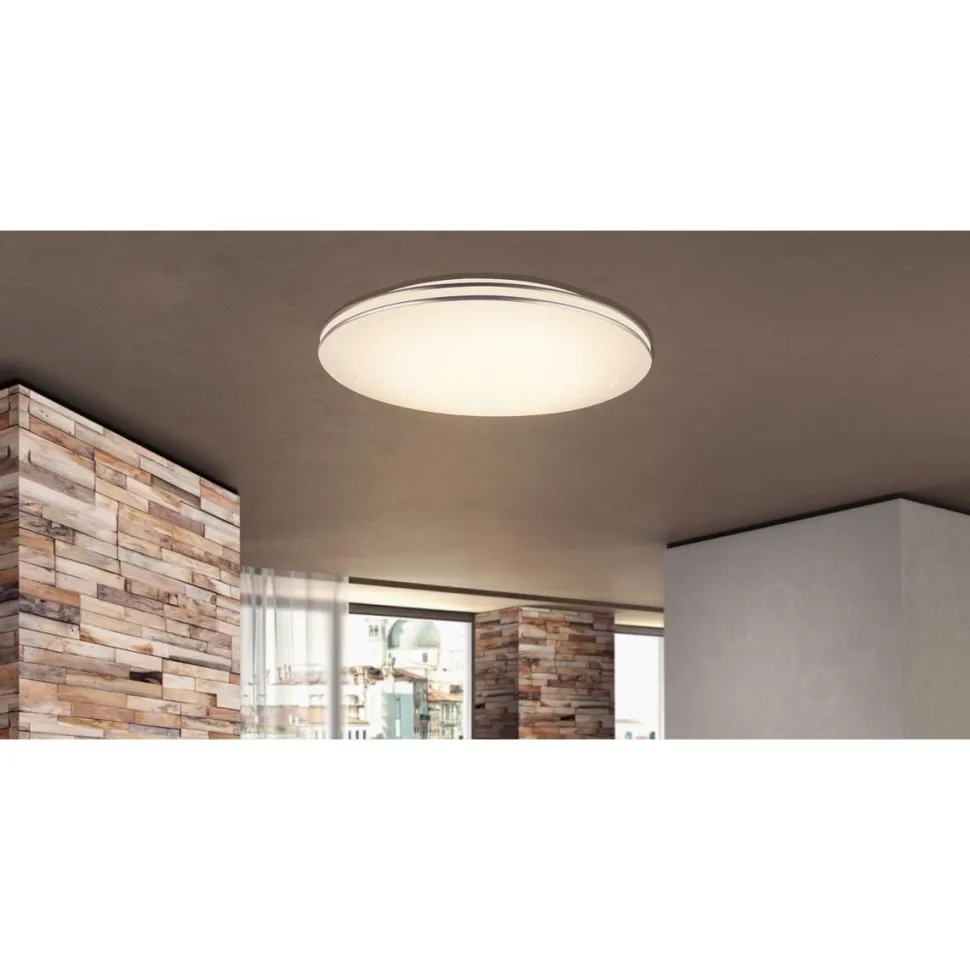 LED-kattovalaisin Globo Pierre Ø47 cm valkoinen