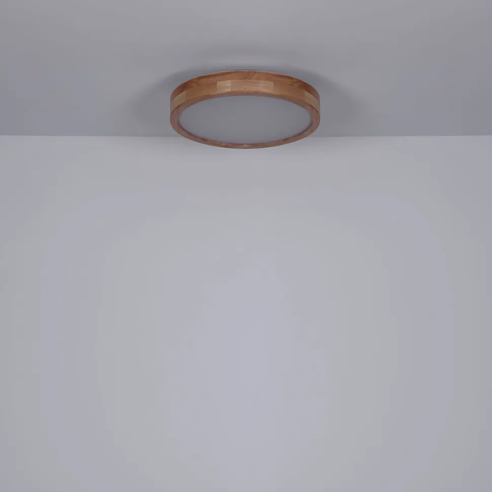 LED-kattovalaisin Globo Rainer 24W Ø40 cm puu