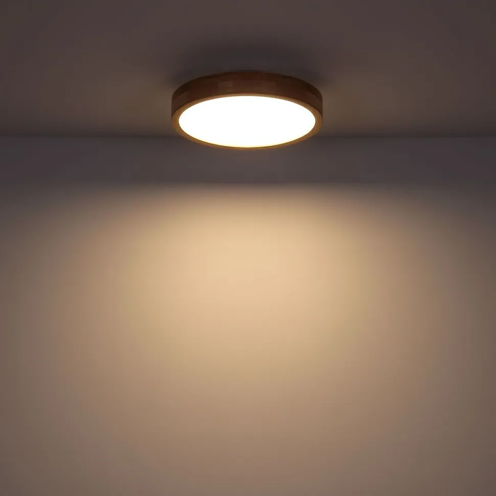 LED-kattovalaisin Globo Rainer 24W Ø40 cm puu