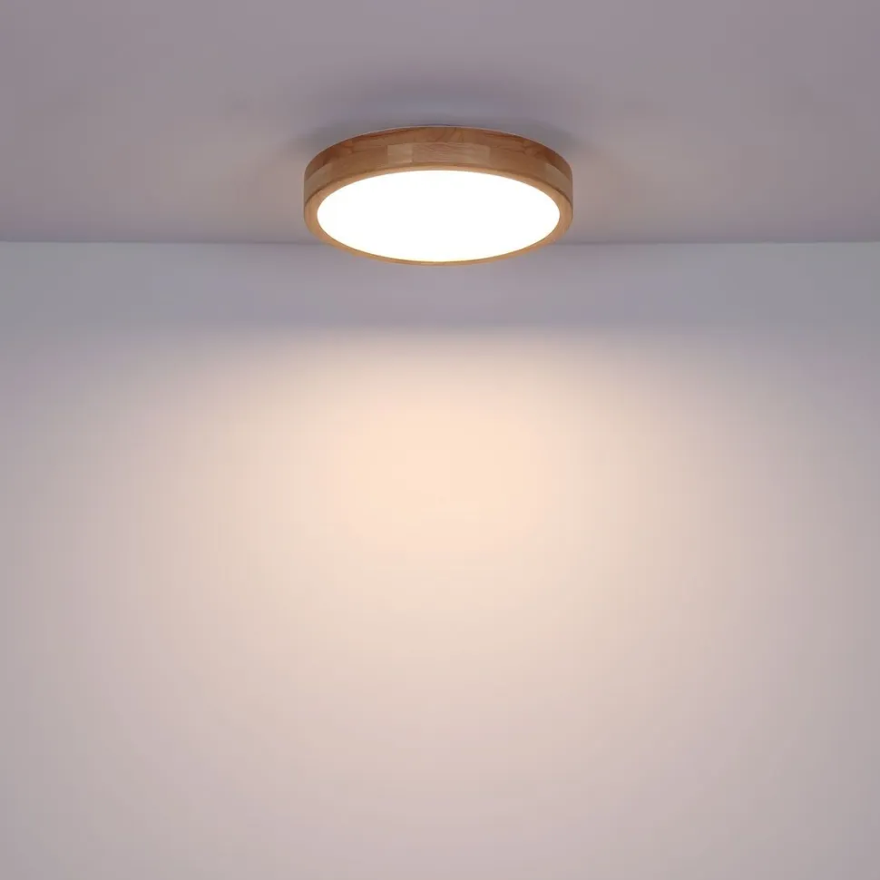 LED-kattovalaisin Globo Rainer 24W Ø40 cm puu