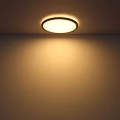 LED-kattovalaisin Globo Sapana IP44 Ø29,4 cm musta