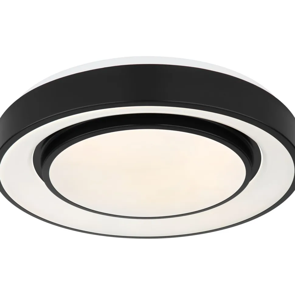 LED-kattovalaisin Globo Sully Ø28cm, 24W, 3000-6500K, sateenkaariefekti, musta