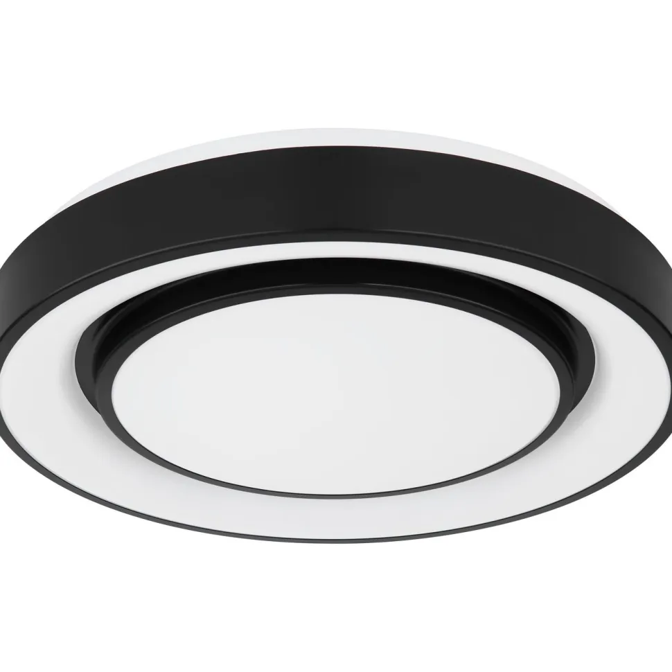LED-kattovalaisin Globo Sully Ø28cm, 24W, 3000-6500K, sateenkaariefekti, musta