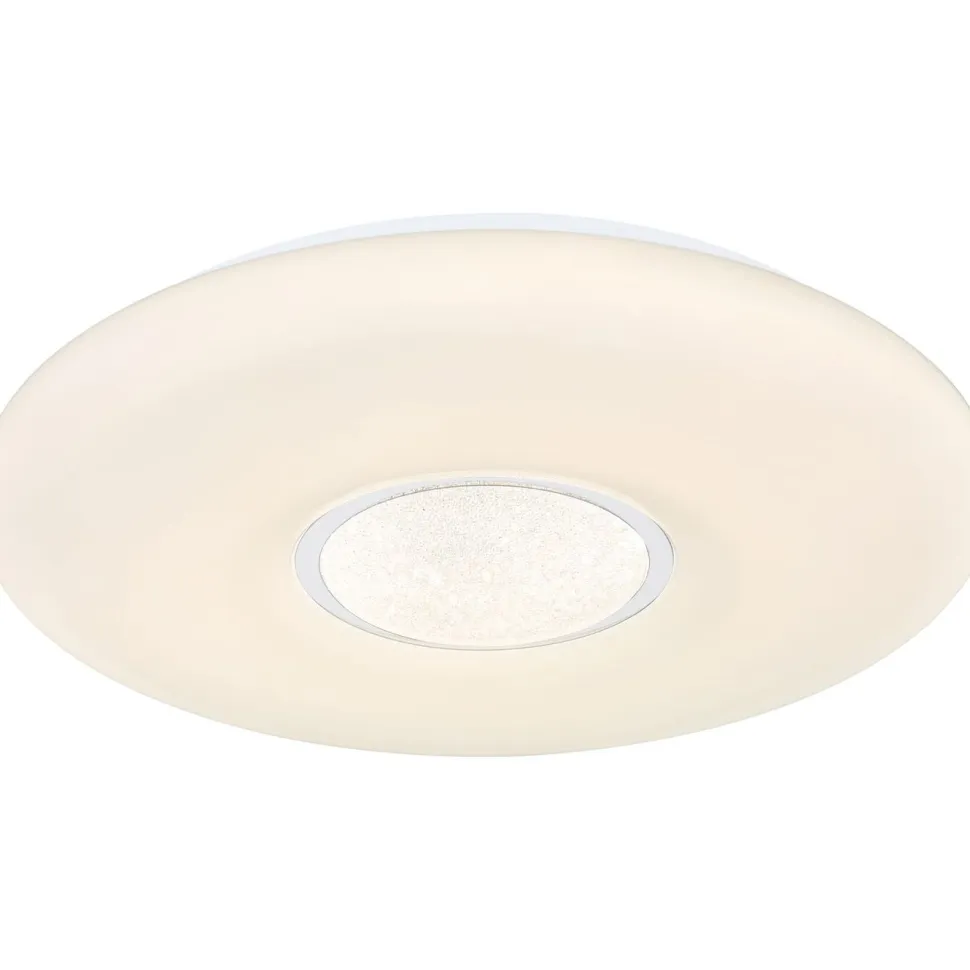 LED-kattovalaisin Globo Sully Ø41cm, 24W, 3000-6500K, sateenkaariefekti, valkoinen