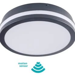 LED-kattovalaisin Kanlux Beno liiketunnistimella IP54 Ø26 cm antrasiitti