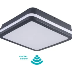 LED-kattovalaisin Kanlux Beno liiketunnistimella IP54 26x26 cm valkoinen
