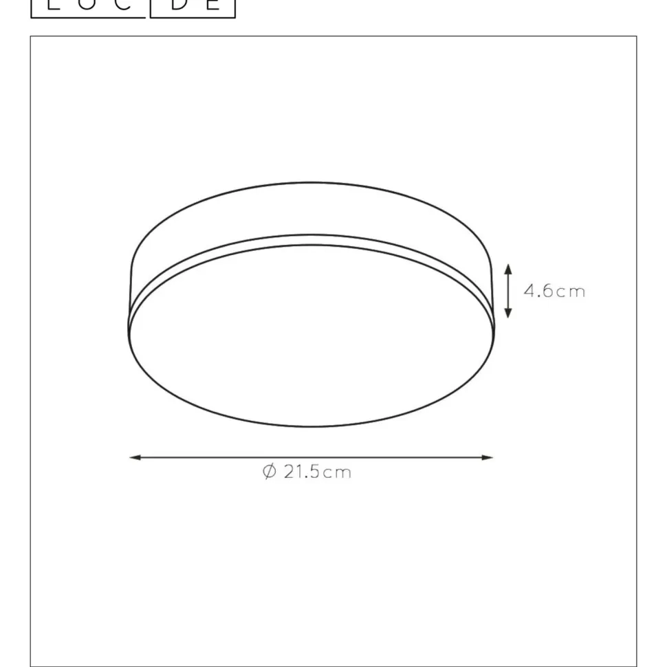 LED-kattovalaisin Lucide Ceres-LED Ø215 cm IP66 musta