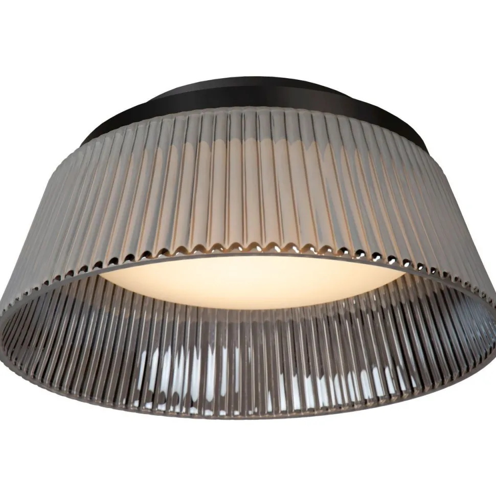 LED-kattovalaisin Lucide Vixi Ø35cm, 17.6W 2900K, savuharmaa