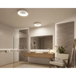 LED-kattovalaisin Paulmann Casca, IP44, 2100lm, 23W, säädettävä värilämpötila, matta-alumiini