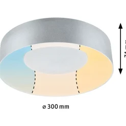 LED-kattovalaisin Paulmann Casca, IP44, 1500lm, 16W, säädettävä värilämpötila, mattamusta