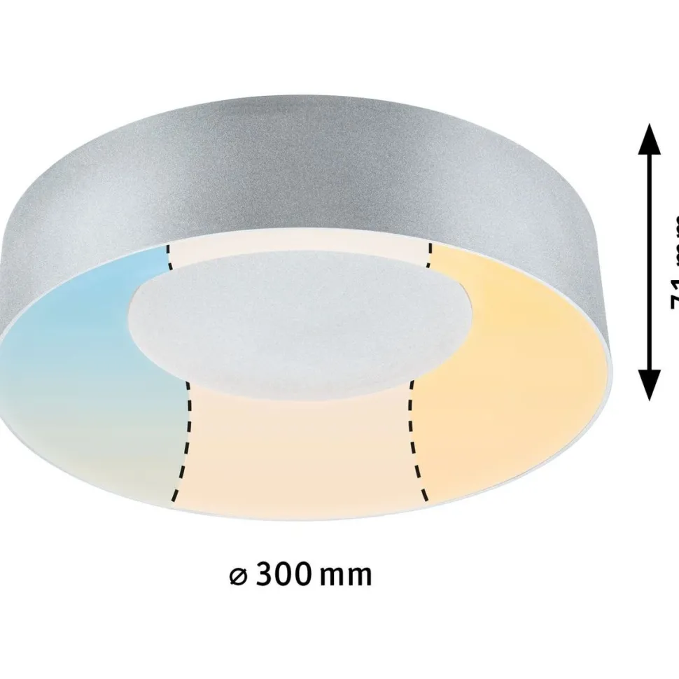 LED-kattovalaisin Paulmann Casca, IP44, 1500lm, 16W, säädettävä värilämpötila, mattamusta