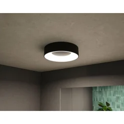 LED-kattovalaisin Paulmann Casca, IP44, 1500lm, 16W, säädettävä värilämpötila, mattamusta