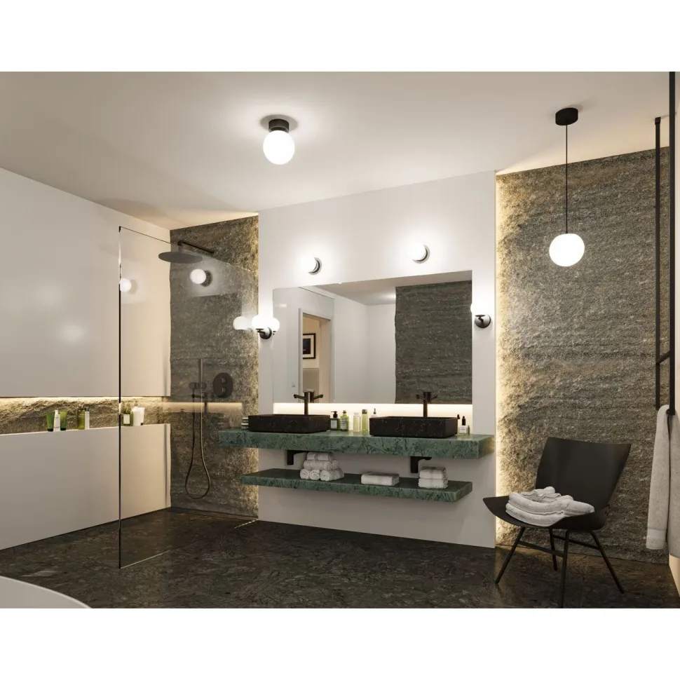 LED-kattovalaisin Paulmann Gove, 12cm, IP44, 3000K, mattamusta