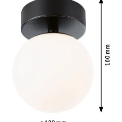 LED-kattovalaisin Paulmann Gove, 12cm, IP44, 3000K, mattamusta