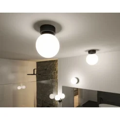 LED-kattovalaisin Paulmann Gove, 17cm, IP44, 3000K, mattamusta