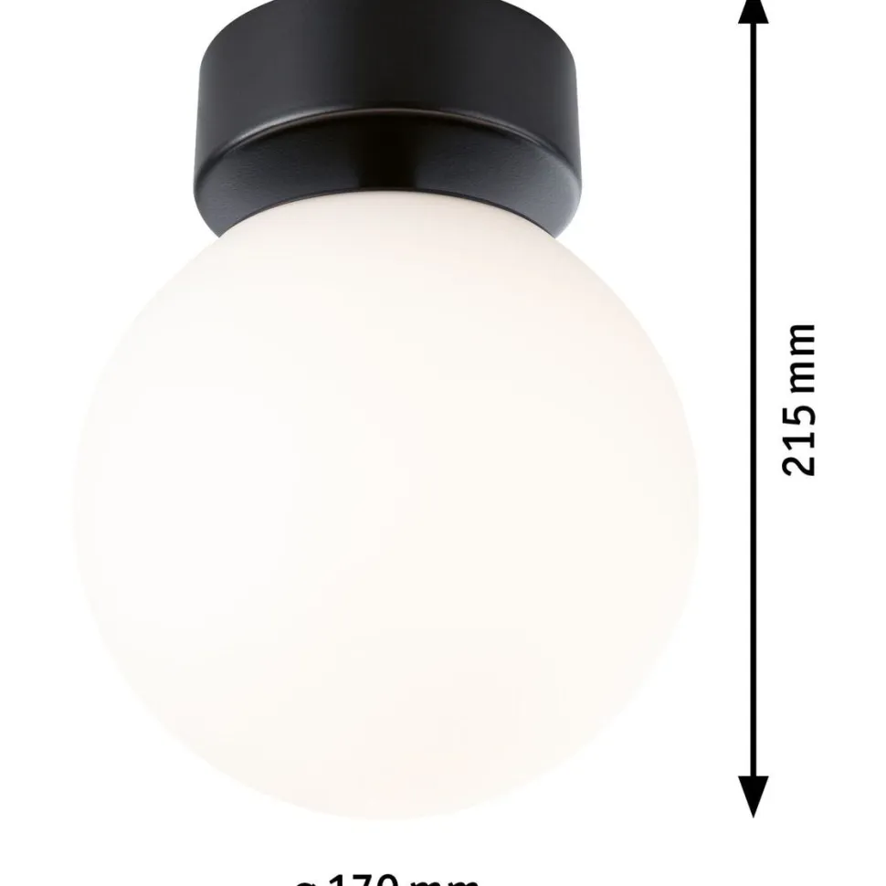 LED-kattovalaisin Paulmann Gove, 17cm, IP44, 3000K, mattamusta