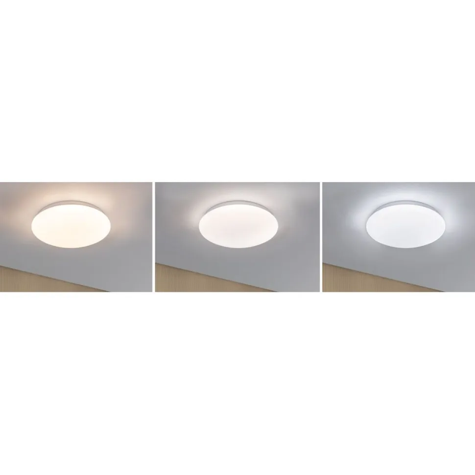 LED-kattovalaisin Paulmann Leonis II, Ø28cm, IP44, 3000-5700K, 1750lm, 230V, 16.5W, hämäräohjattu liiketunnistin (HF), himmennettävä, valkoinen
