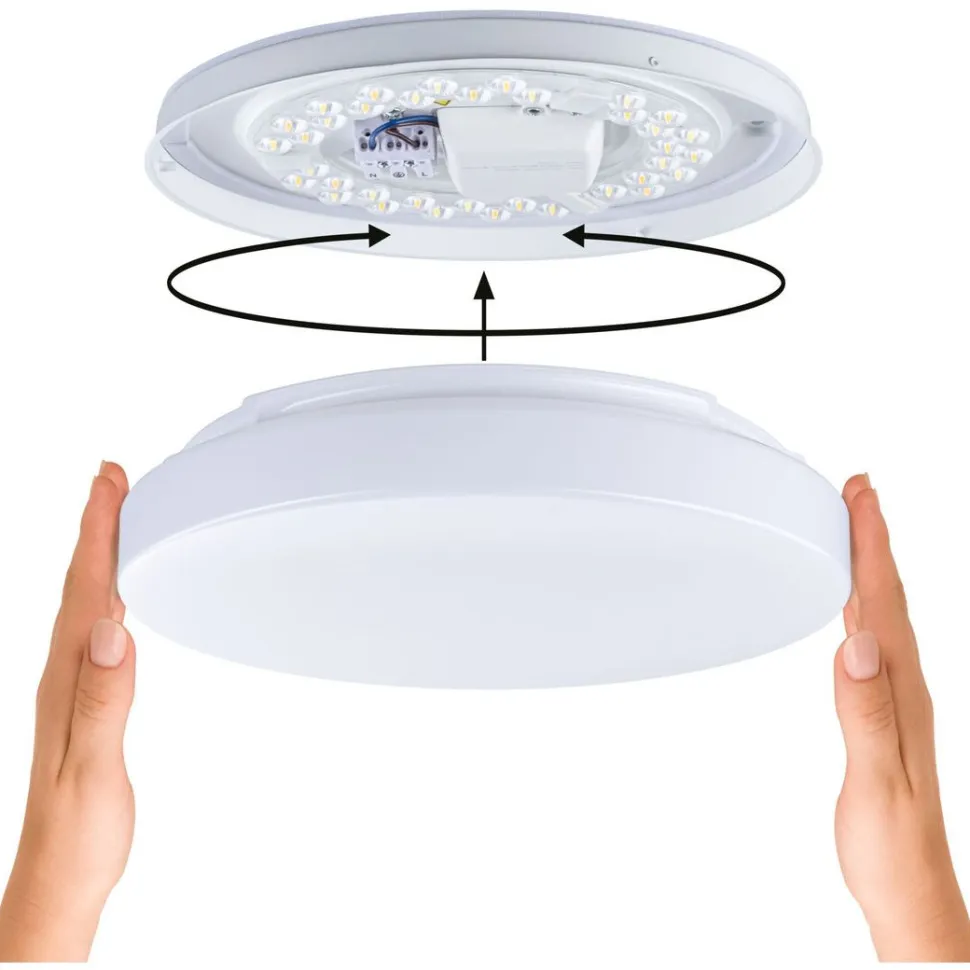 LED-kattovalaisin Paulmann Luiana, Ø28cm, IP44, 3000-5700K, 1750lm, 230V, 16.5W, himmennettävä, valkoinen