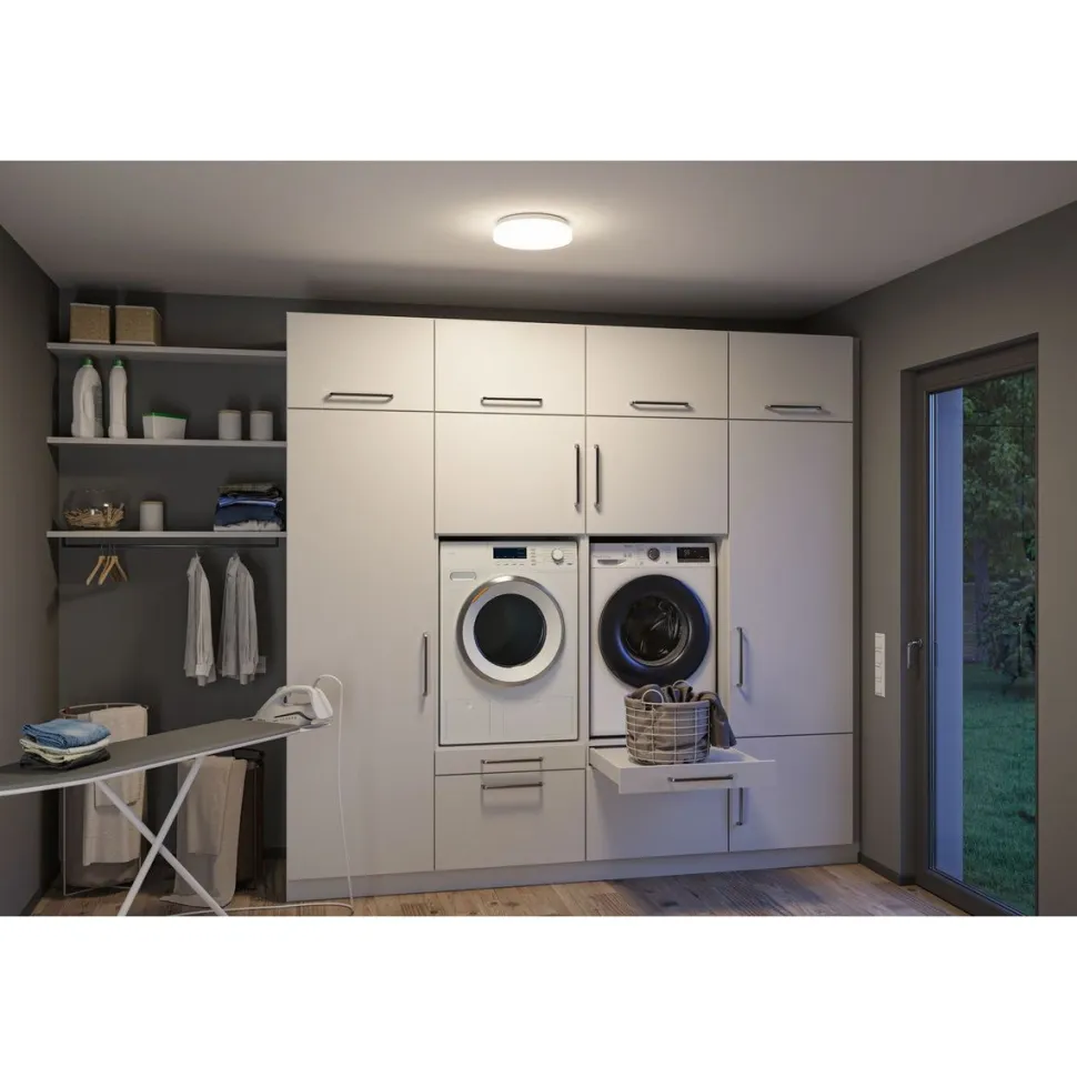 LED-kattovalaisin Paulmann Luiana, Ø28cm, IP44, 3000-5700K, 1750lm, 230V, 16.5W, himmennettävä, valkoinen
