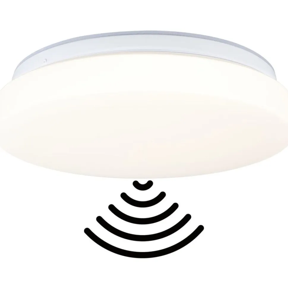 LED-kattovalaisin Paulmann Luiana, Ø28cm, IP44, 3000-5700K, 1750lm, 230V, 16.5W, hämäräohjattu liiketunnistin (HF), himmennettävä, valkoinen