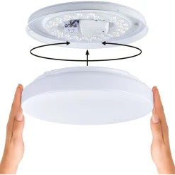LED-kattovalaisin Paulmann Luiana, Ø28cm, IP44, 3000-5700K, 1750lm, 230V, 16.5W, hämäräohjattu liiketunnistin (HF), himmennettävä, valkoinen