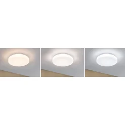 LED-kattovalaisin Paulmann Luiana, Ø28cm, IP44, 3000-5700K, 1750lm, 230V, 16.5W, hämäräohjattu liiketunnistin (HF), himmennettävä, valkoinen