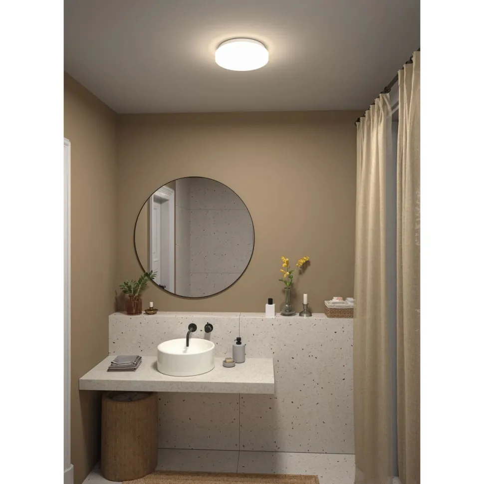 LED-kattovalaisin Paulmann Luiana, Ø28cm, IP44, 3000-5700K, 1750lm, 230V, 16.5W, hämäräohjattu liiketunnistin (HF), himmennettävä, valkoinen