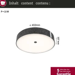 LED-kattovalaisin Paulmann Malika Ø40cm 2700K 2300lm 29W 3-Step-Dim himmennettävä antrasiitti