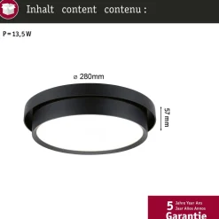 LED-kattovalaisin Paulmann Malik, 2700K, himmennettävä, mattamusta