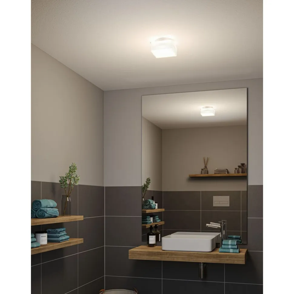 LED-kattovalaisin Paulmann Maro Square, IP44, 3000K, valkoinen
