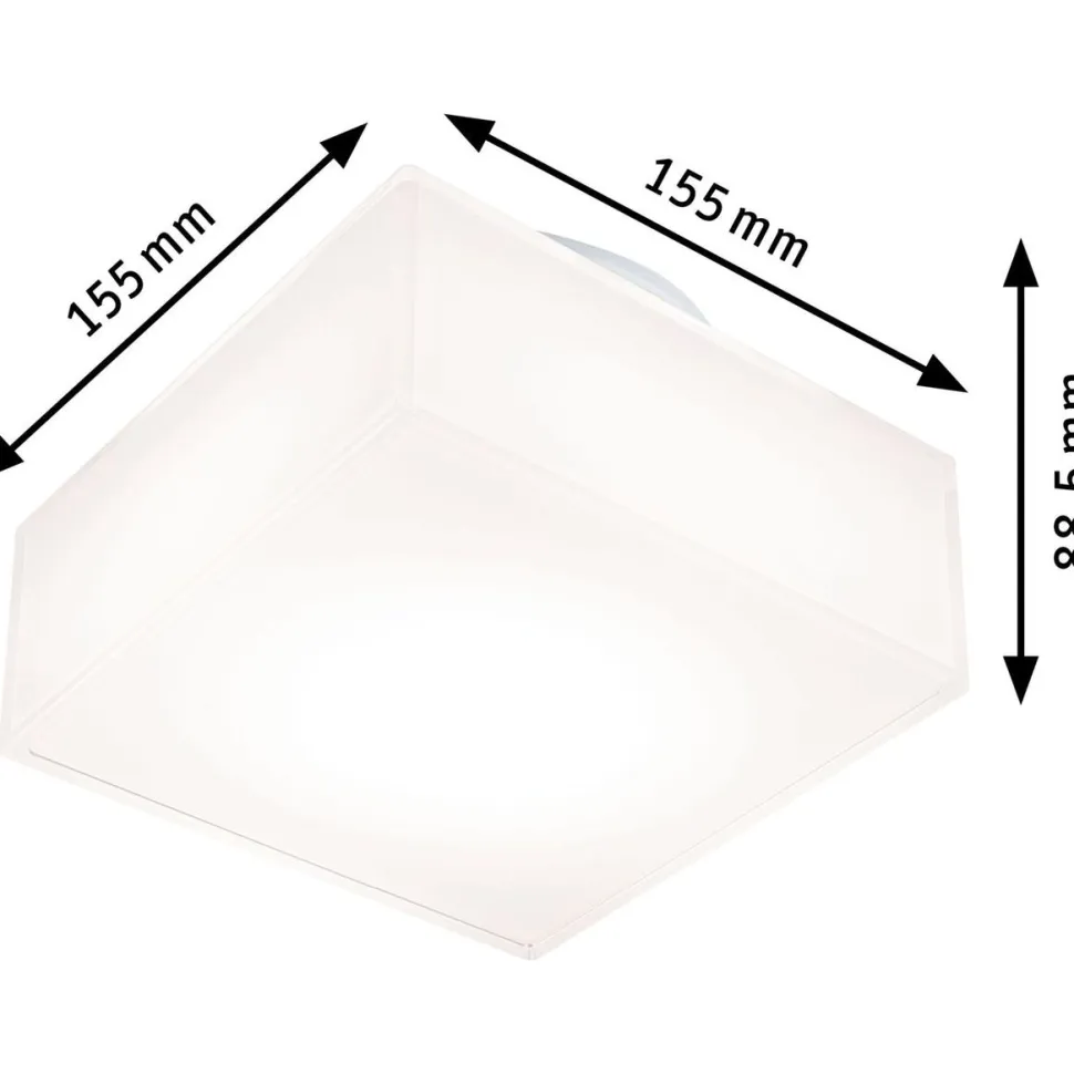 LED-kattovalaisin Paulmann Maro Square, IP44, 3000K, valkoinen