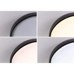 LED-kattovalaisin Paulmann Oka, IP44, 950lm, 24W, säädettävä värilämpötila, mattamusta