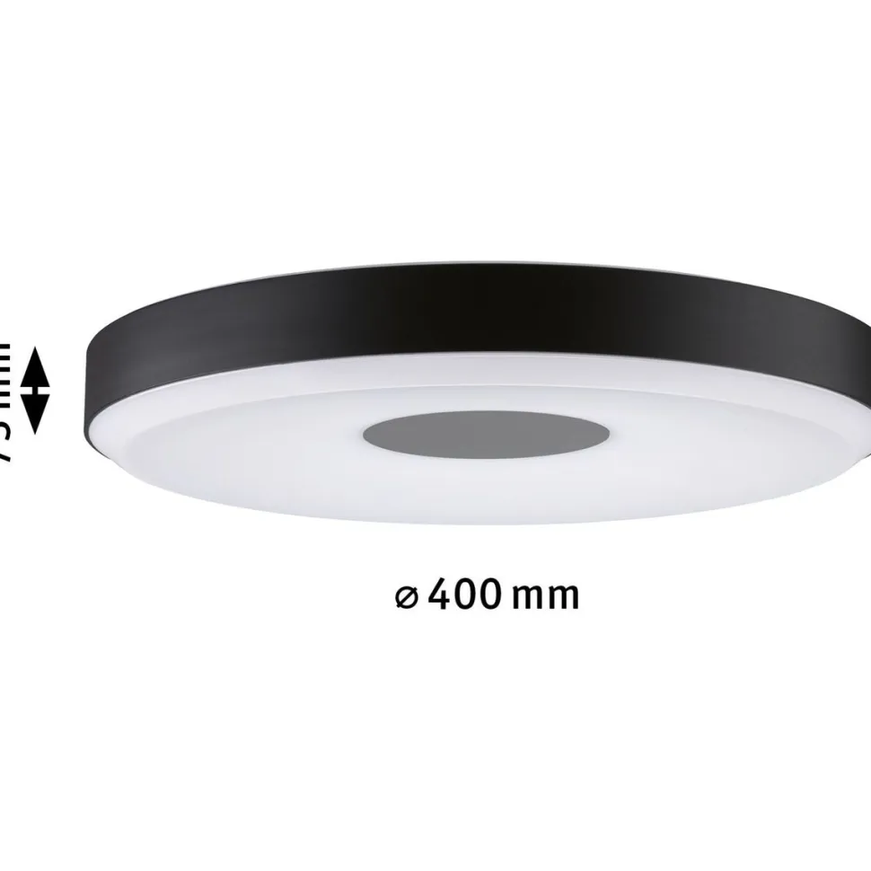 LED-kattovalaisin Paulmann Puric Pane, 2700K, himmennettävä, musta/harmaa