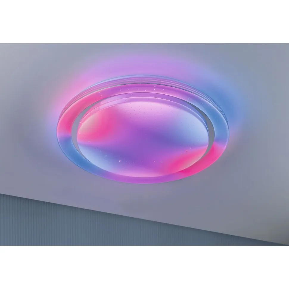 LED-kattovalaisin Paulmann Rainbow, RGBW+, 2800lm, 38.5W, himmennettävä, kromi/valkoinen