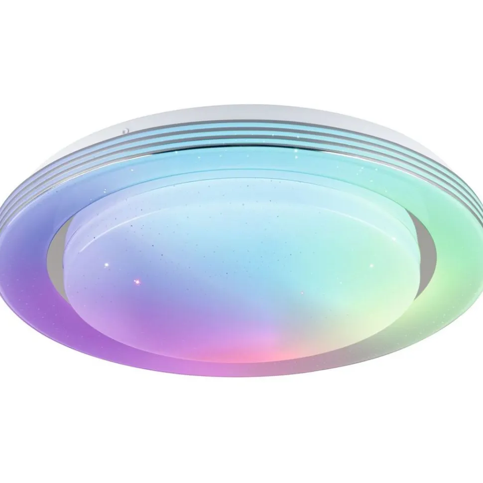 LED-kattovalaisin Paulmann Rainbow, RGBW+, 1600lm, 22W, himmennettävä, kromi/valkoinen