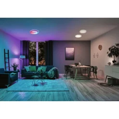 LED-kattovalaisin Paulmann Rainbow, RGBW+, 1600lm, 22W, himmennettävä, kromi/valkoinen