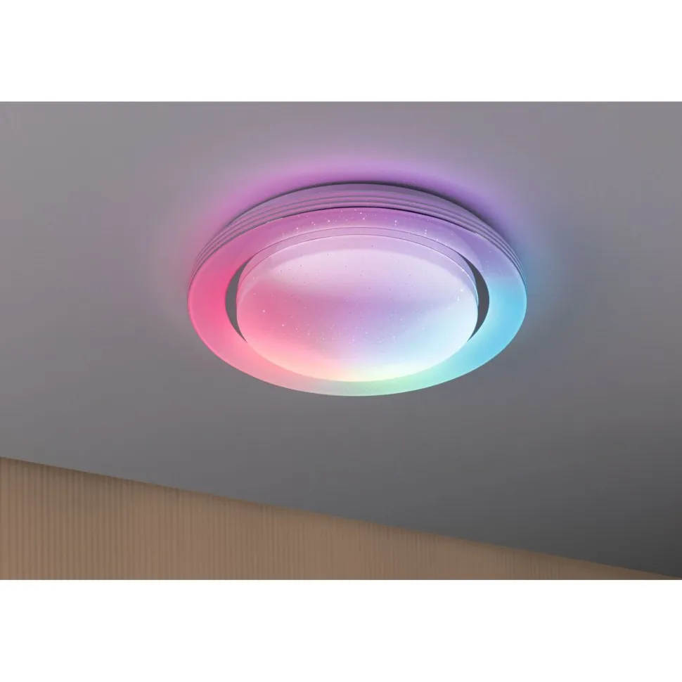 LED-kattovalaisin Paulmann Rainbow, RGBW+, 1600lm, 22W, himmennettävä, kromi/valkoinen