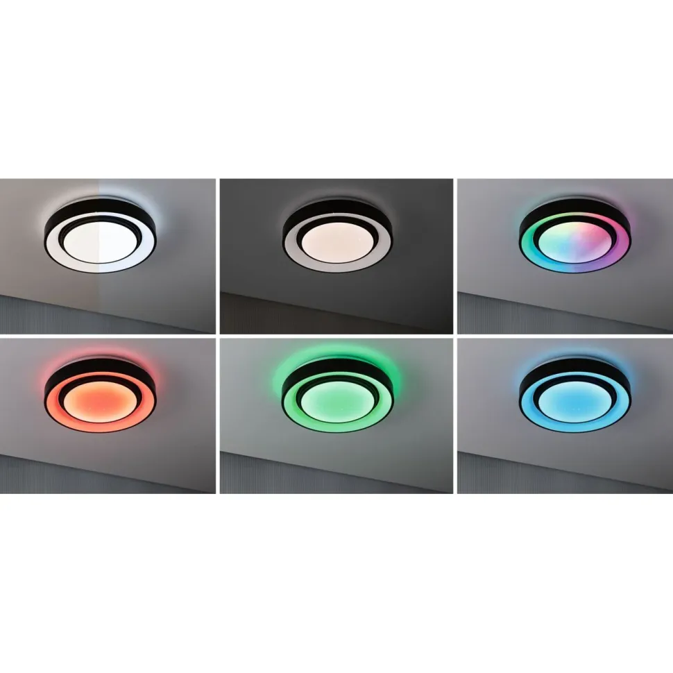 LED-kattovalaisin Paulmann Rainbow, RGBW+, 750lm, 22W, himmennettävä, musta/valkoinen