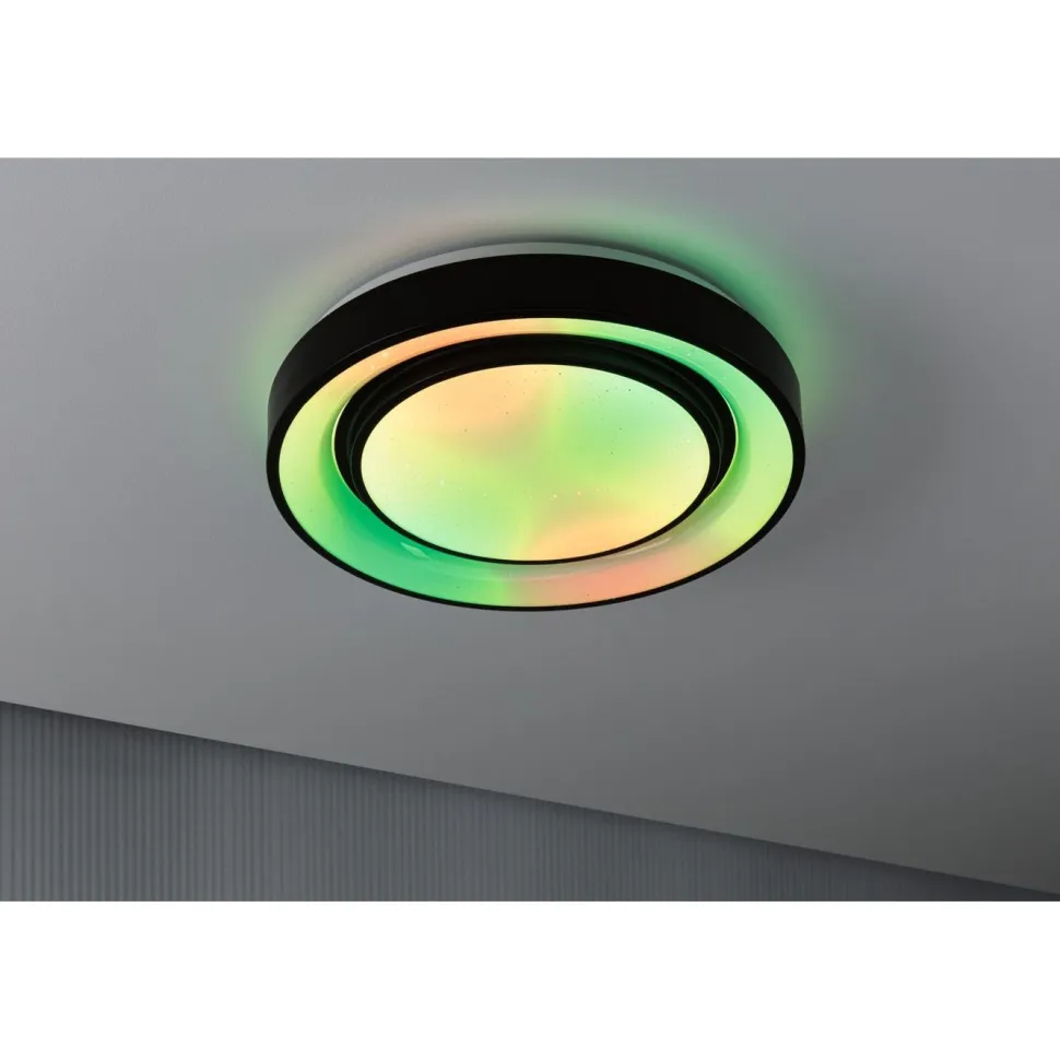 LED-kattovalaisin Paulmann Rainbow, RGBW+, 750lm, 22W, himmennettävä, musta/valkoinen