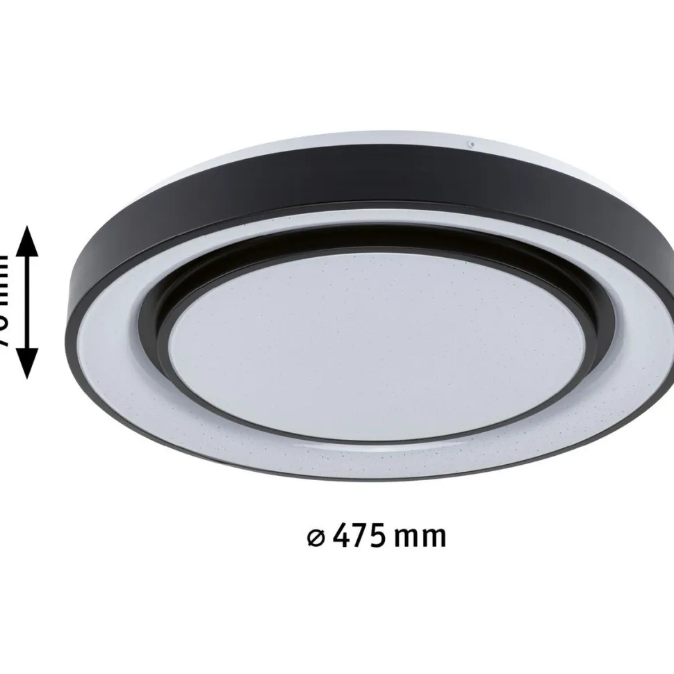 LED-kattovalaisin Paulmann Rainbow, RGBW+, 1500lm, 38.5W, himmennettävä, musta/valkoinen