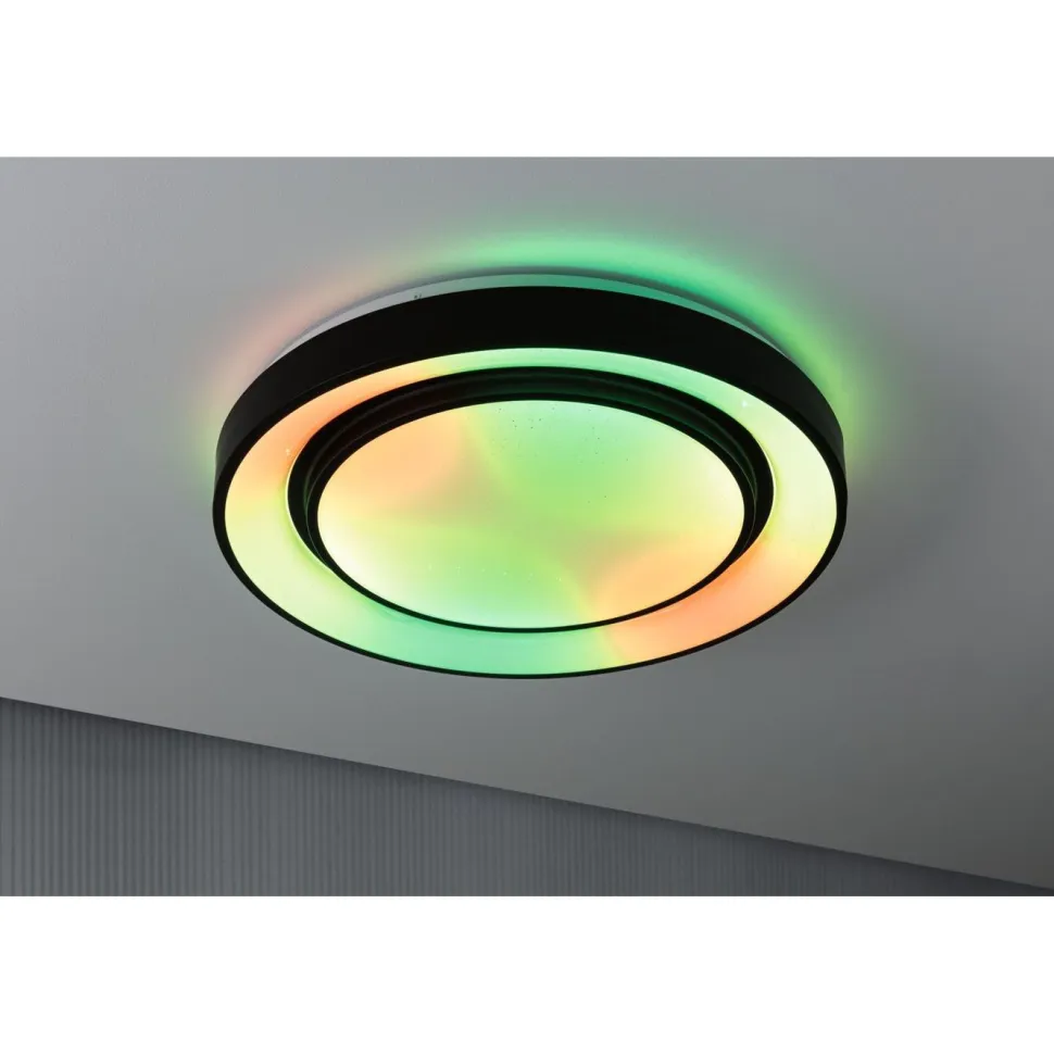 LED-kattovalaisin Paulmann Rainbow, RGBW+, 1500lm, 38.5W, himmennettävä, musta/valkoinen