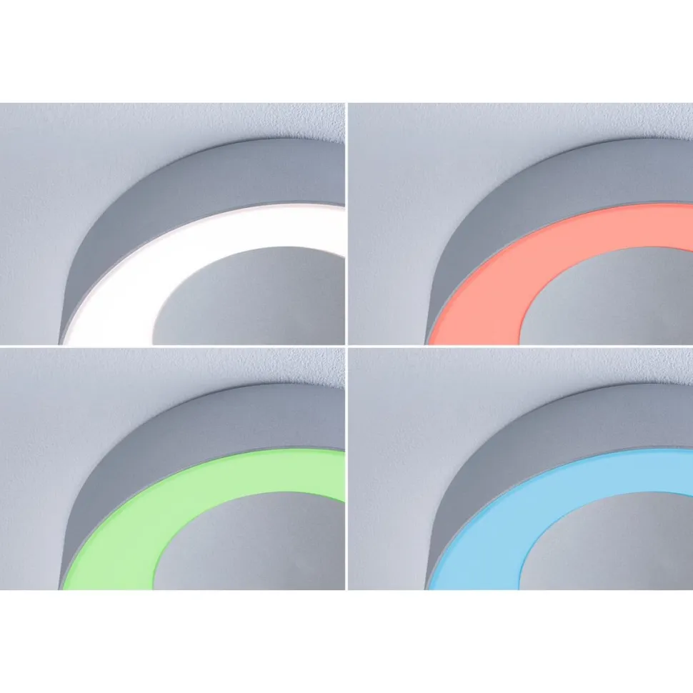 LED-kattovalaisin Paulmann Smart Home Zigbee 3.0 Casca, Ø40cm, IP44, RGBW+, 1750lm, 230V, 20W, himmennettävä, mattamusta