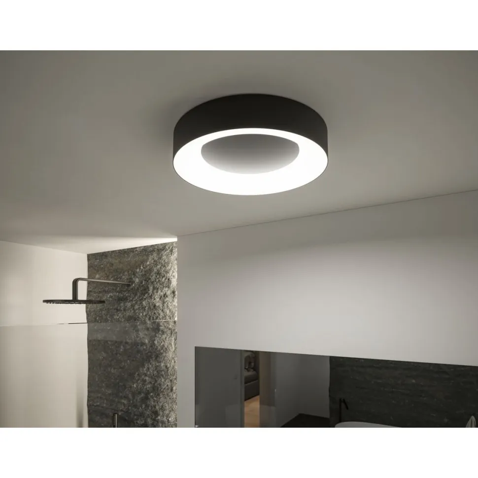 LED-kattovalaisin Paulmann Smart Home Zigbee 3.0 Casca, Ø40cm, IP44, RGBW+, 1750lm, 230V, 20W, himmennettävä, mattamusta