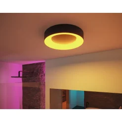 LED-kattovalaisin Paulmann Smart Home Zigbee 3.0 Casca, Ø40cm, IP44, RGBW+, 1750lm, 230V, 20W, himmennettävä, mattamusta