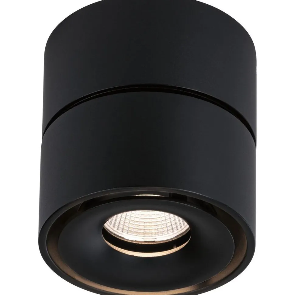 LED-kattovalaisin Paulmann Spircle, Ø78mm, 8W, 550lm, 3000K, mattamusta