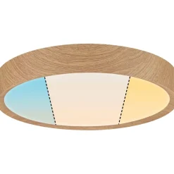 LED-kattovalaisin Paulmann Tega, IP44, 1200lm, 22.5W, säädettävä värilämpötila, vaalea puu