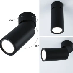 LED-kattovalaisin Paulmann Turnal Coin, 2700K, 470lm, 6W, himmennettävä, mattamusta