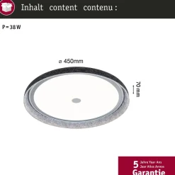 LED-kattovalaisin Paulmann Zarina Ø45cm 2700K 3400lm 34W 3-Step-Dim himmennettävä antrasiitti